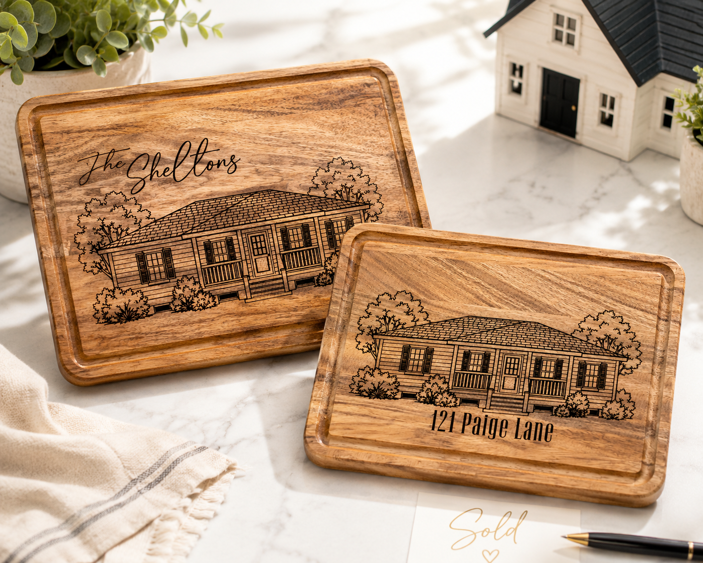 Home Custom House Cutting Board | Address
