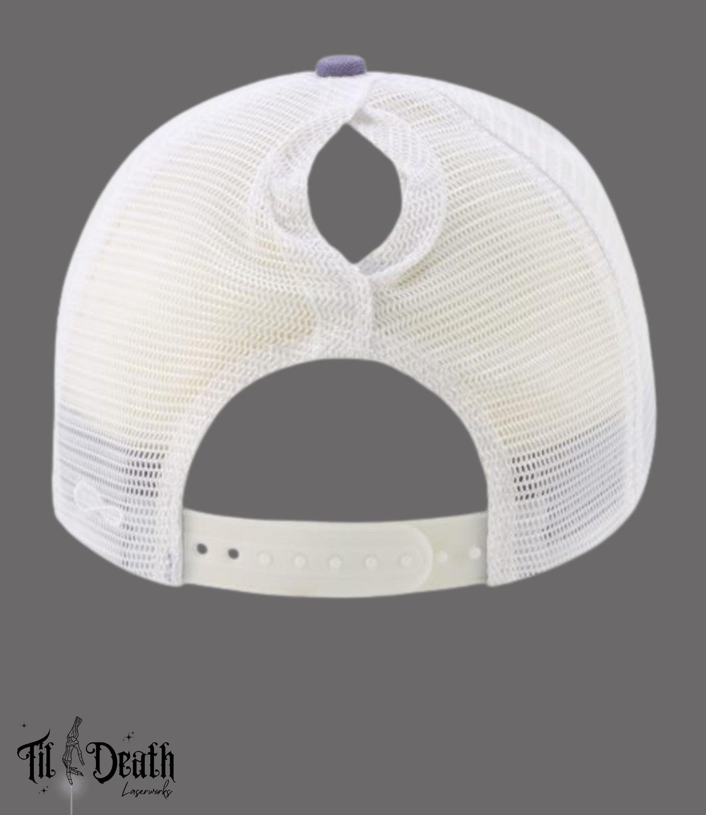 Women's Ponytail Hat - Purple - Cerebral Palsy Awareness - Fundraiser for Raven