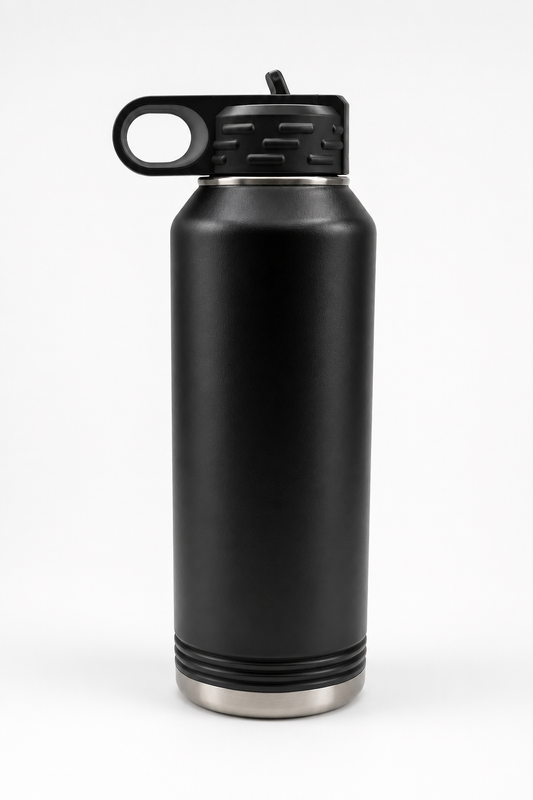Black Engraved 40oz Water Bottle | Logo, Name, or Design