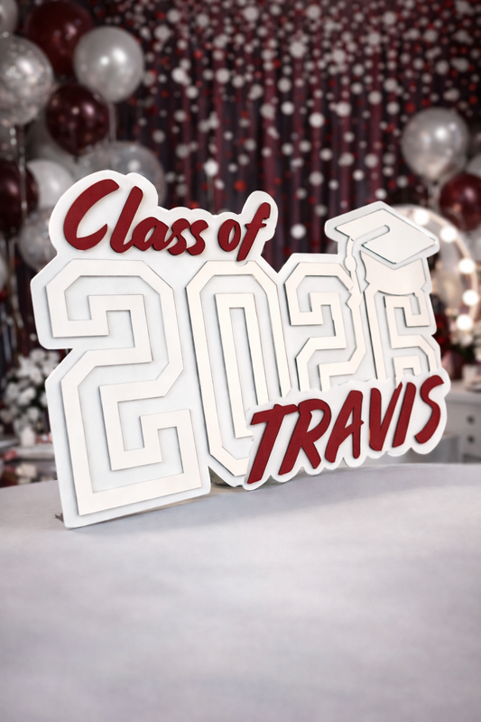 "The Senior Spotlight" Block Letter Graduation Acrylic Mirror Sign