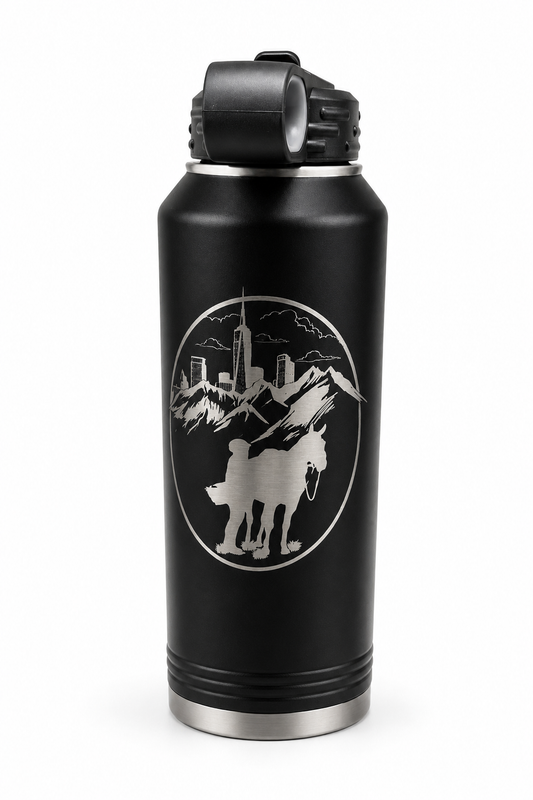 Black Engraved 40oz Water Bottle | Logo, Name, or Design