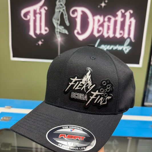 Fiery Fins Scuba - Flexfit Ball Cap - Carbon Fiber - PREORDER