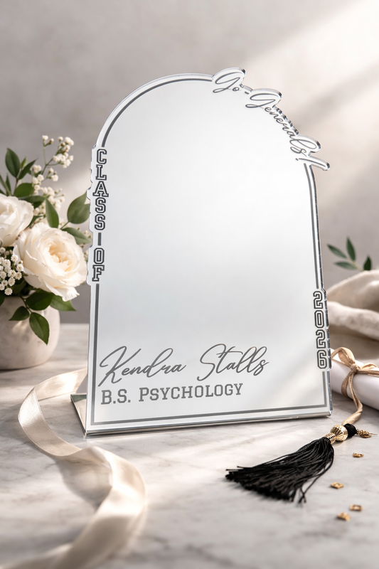 Custom Graduation Desk Mirror – Personalized Graduation Keepsake: Name, Class Year and Degree