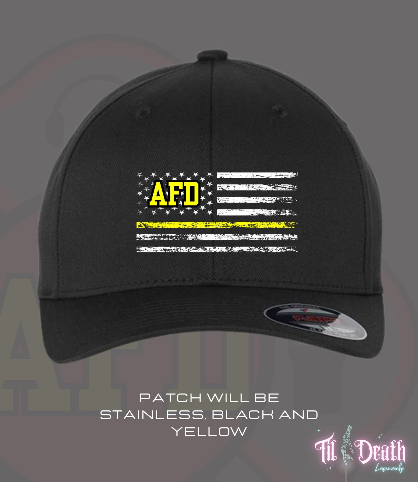 Flexfit Ball Cap - Stainless Acrylic Patch - Alexandria Fire Dept Dispatch
