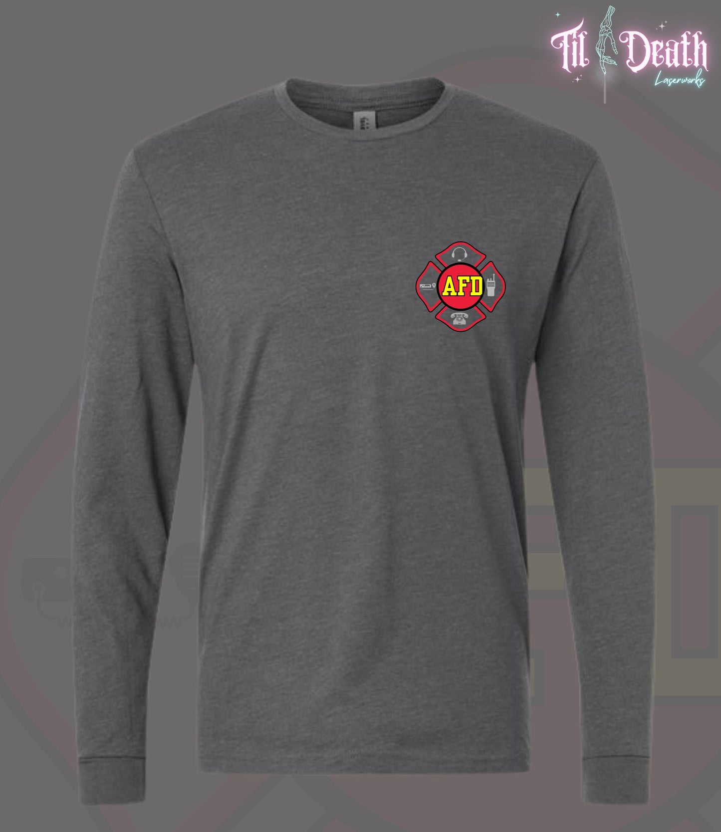 Adult Soft Long Sleeve - Heather Grey - Alexandria Fire Dept Dispatch