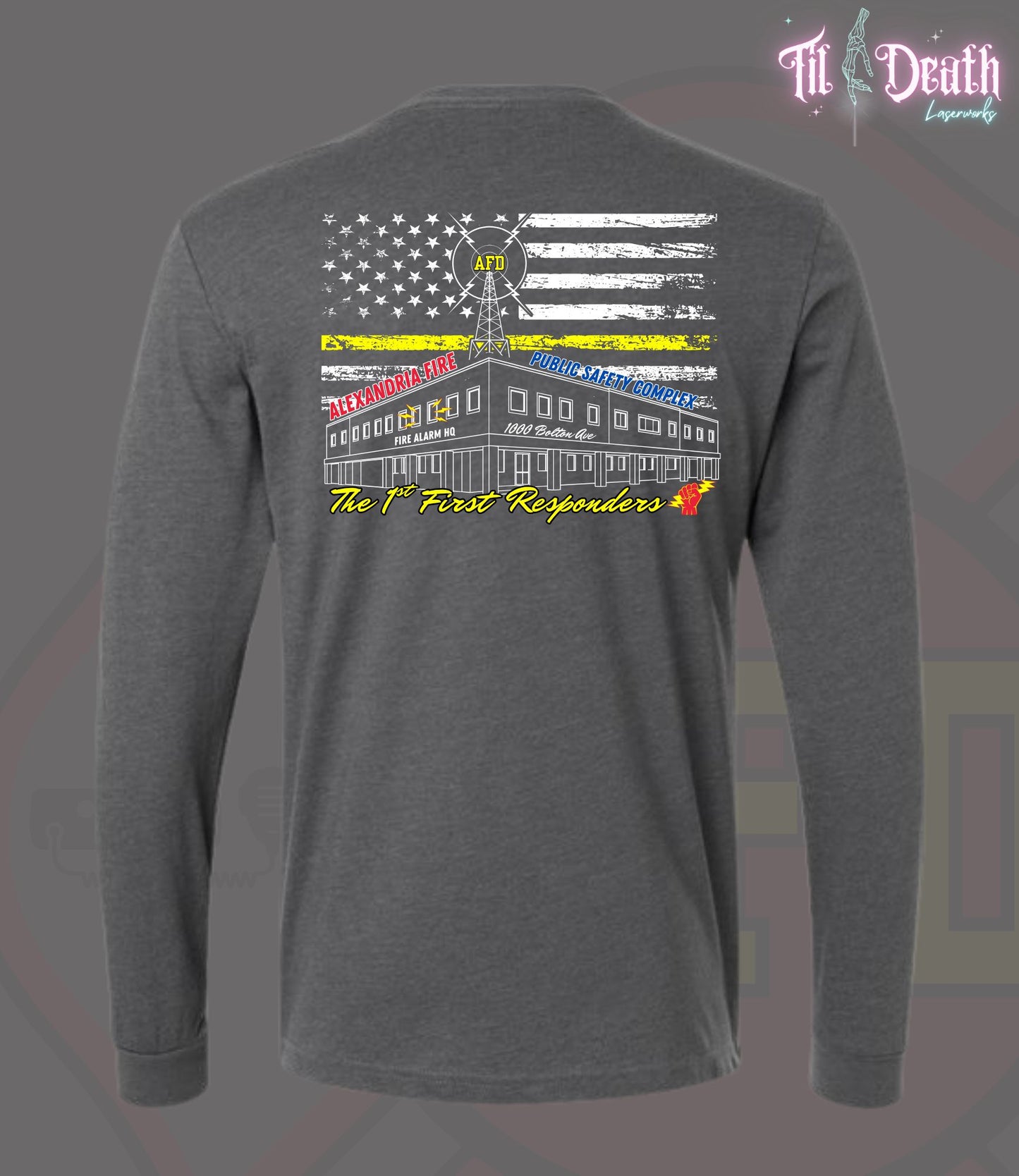 Adult Soft Long Sleeve - Heather Grey - Alexandria Fire Dept Dispatch