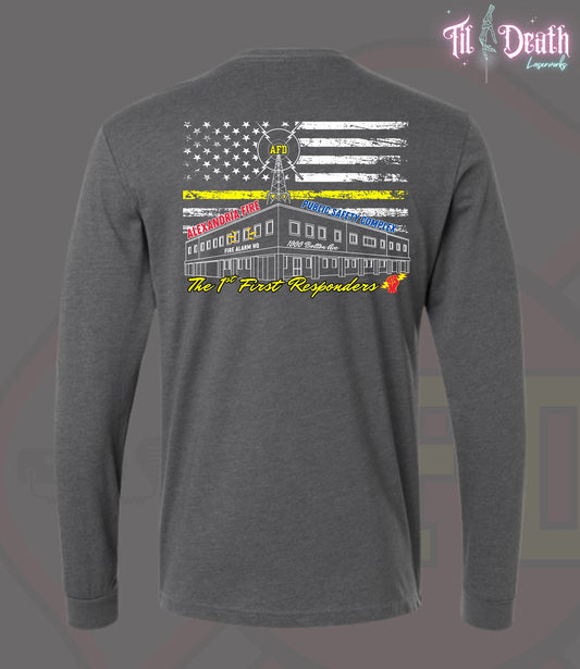 Adult Soft Long Sleeve - Heather Grey - Alexandria Fire Dept Dispatch