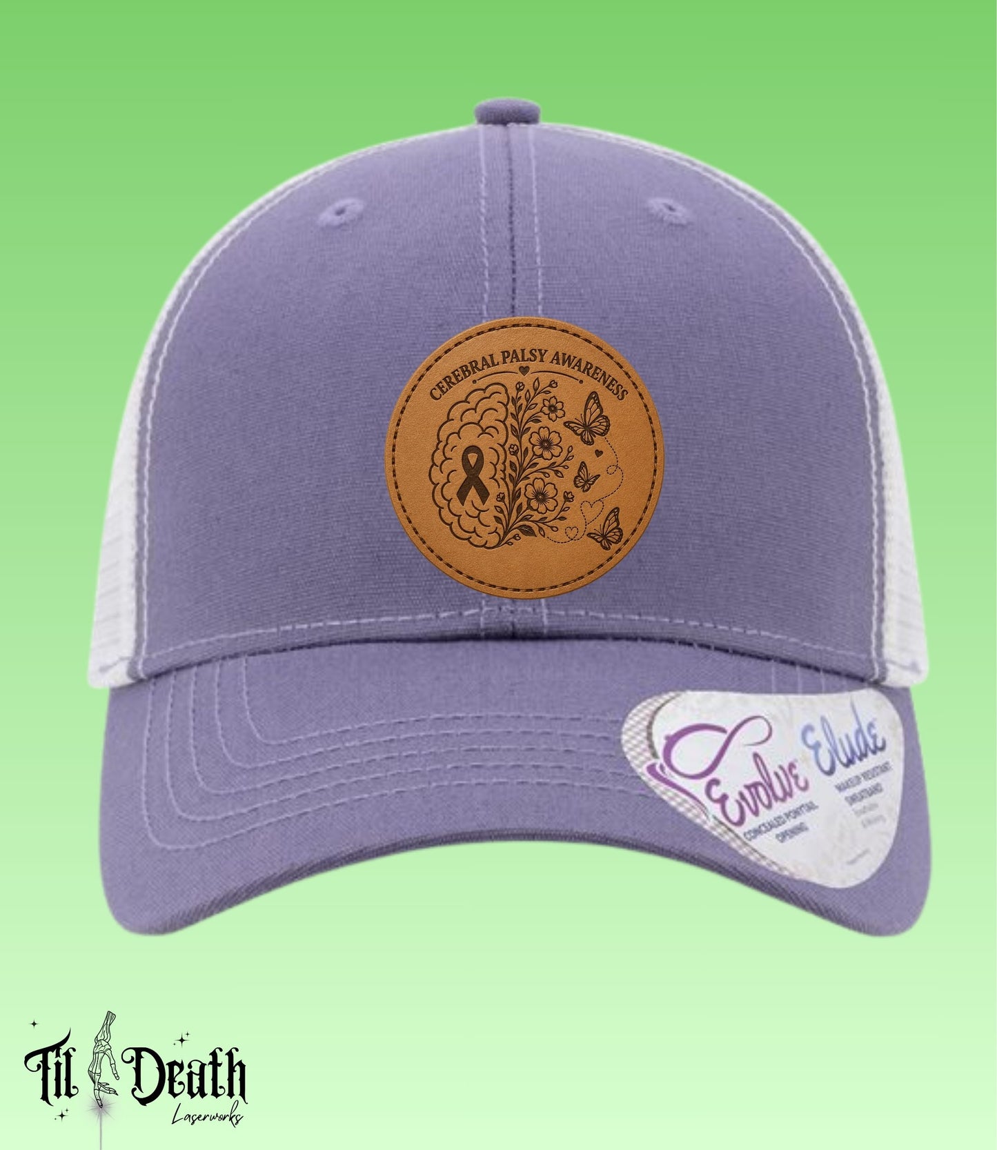 Women's Ponytail Hat - Purple - Cerebral Palsy Awareness - Fundraiser for Raven