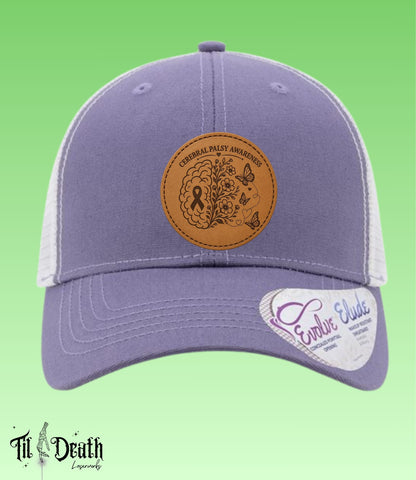 Women's Ponytail Hat - Purple - Cerebral Palsy Awareness - Fundraiser for Raven