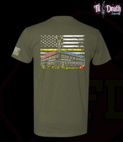 Adult Soft Tee - Military Green - Alexandria Fire Dept Dispatch