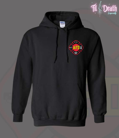 Adult Hoodie- Gildan - Black - Alexandria Fire Dept Dispatch