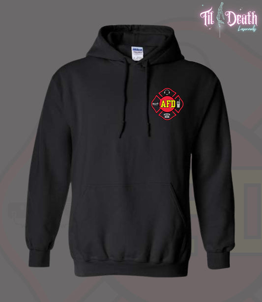 Adult Hoodie- Gildan - Black - Alexandria Fire Dept Dispatch