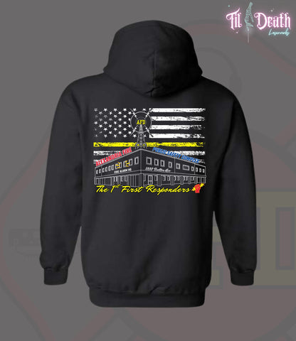 Adult Hoodie- Gildan - Black - Alexandria Fire Dept Dispatch