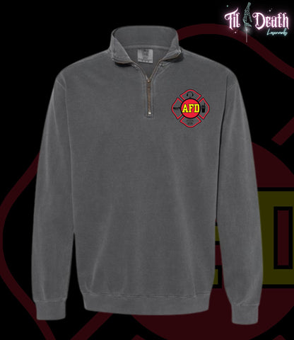 Quarter Zip - Comfort Colors - Grey - Alexandria Fire Dept Dispatch