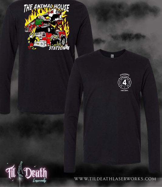 Alexandria Fire Dept Station 4 "Animal House" Duty T-Shirts Long Sleeve - PREORDER