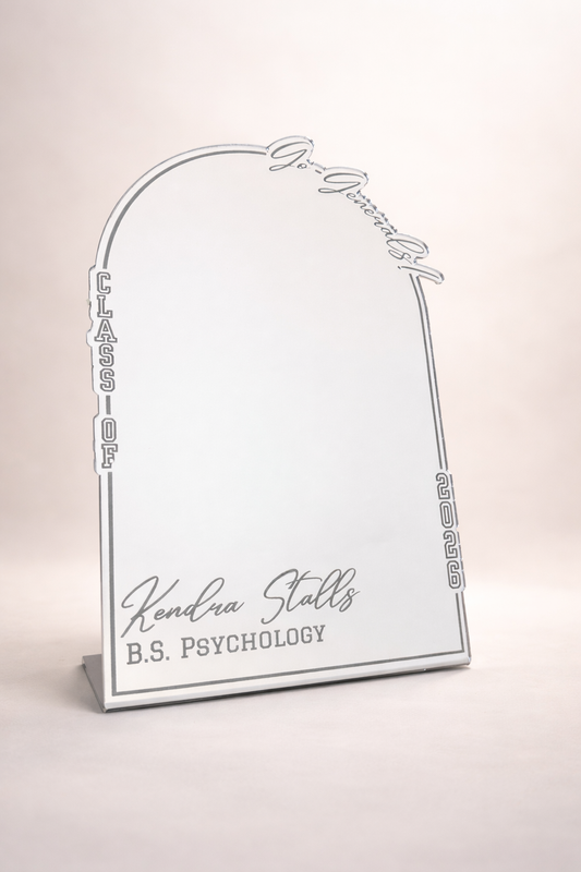 Custom Graduation Desk Mirror – Personalized Graduation Keepsake: Name, Class Year and Degree