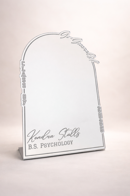 Custom Graduation Desk Mirror – Personalized Graduation Keepsake: Name, Class Year and Degree