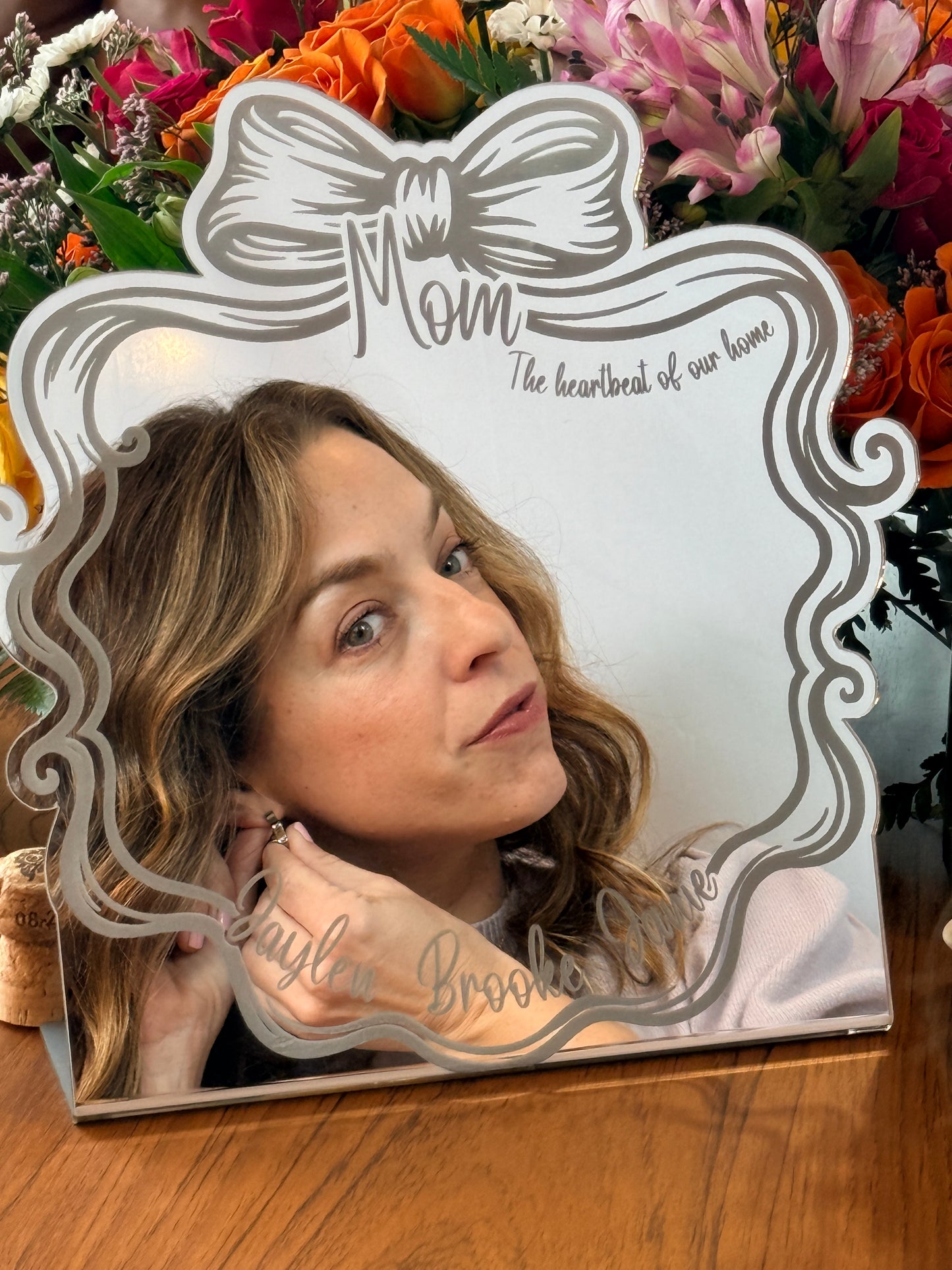 Mother's Day Bow Mirror: Personalized Vanity Mirror with Children’s Names