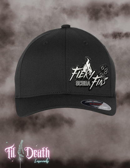 Fiery Fins Scuba - Flexfit Ball Cap - Carbon Fiber - PREORDER