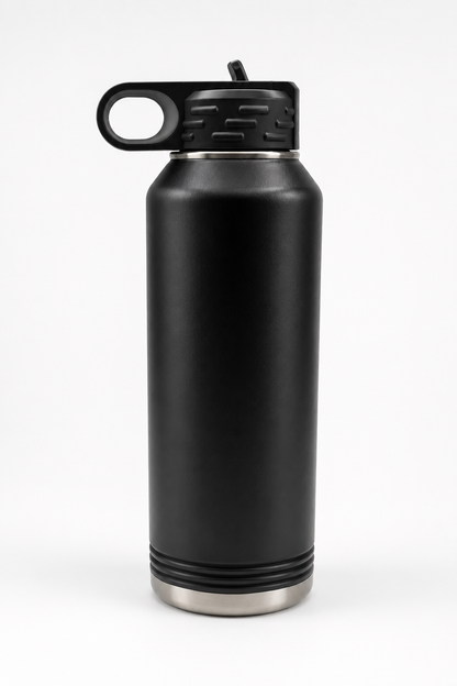 Black Engraved 40oz Water Bottle | Logo, Name, or Design